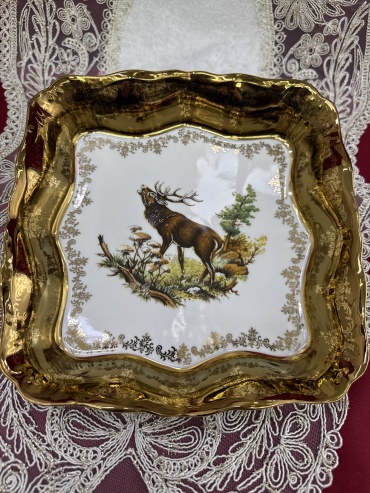 Салатник Queens Crown Охота Brown  24х24 см, фарфор, 1 шт