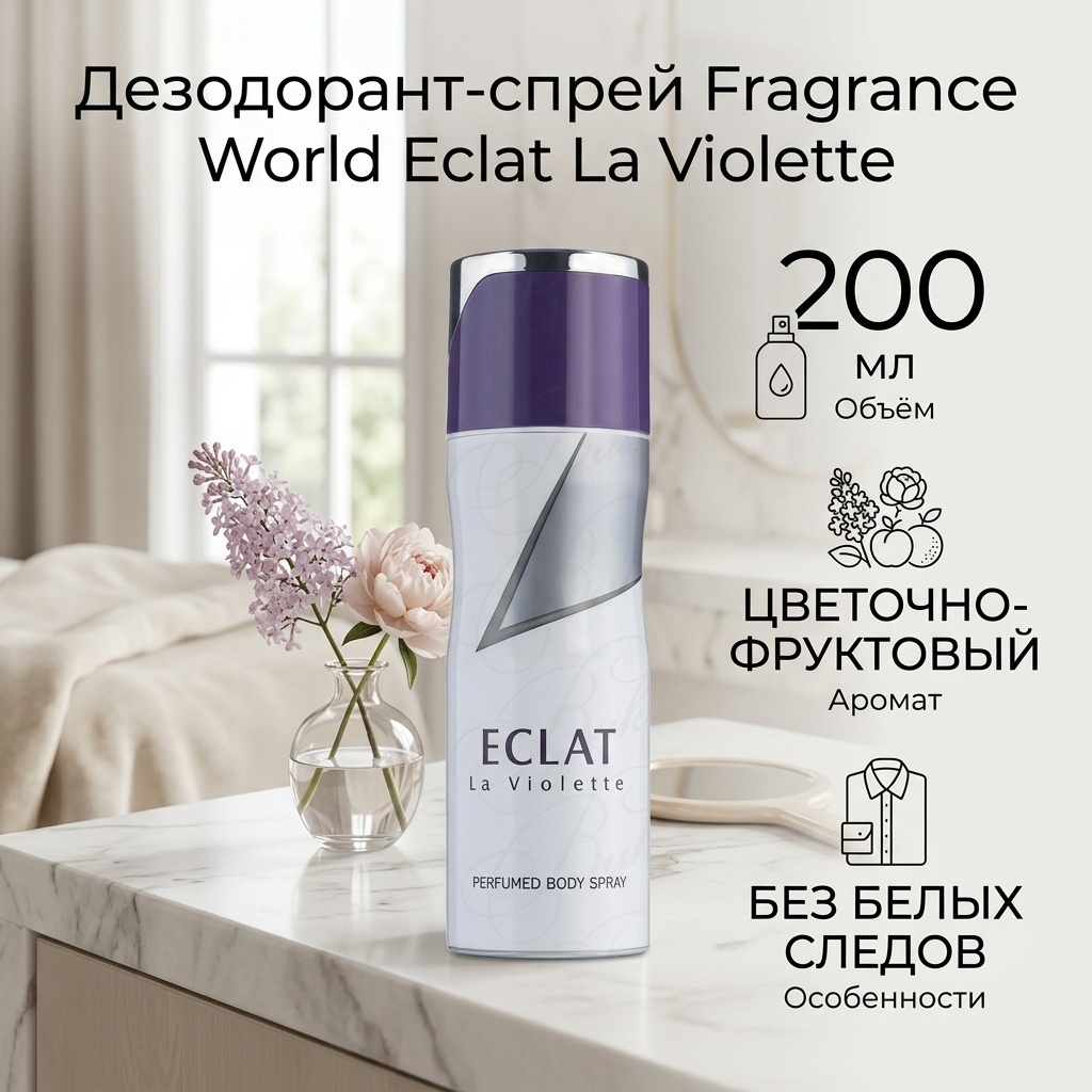 Fragrance World Eclat La Vlolette дезодорант для женщин 200 мл