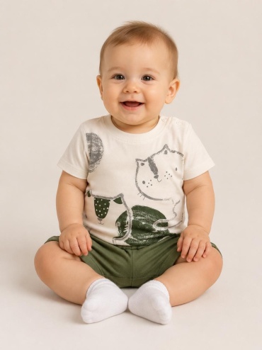 Комплект Elci Baby белый, хаки