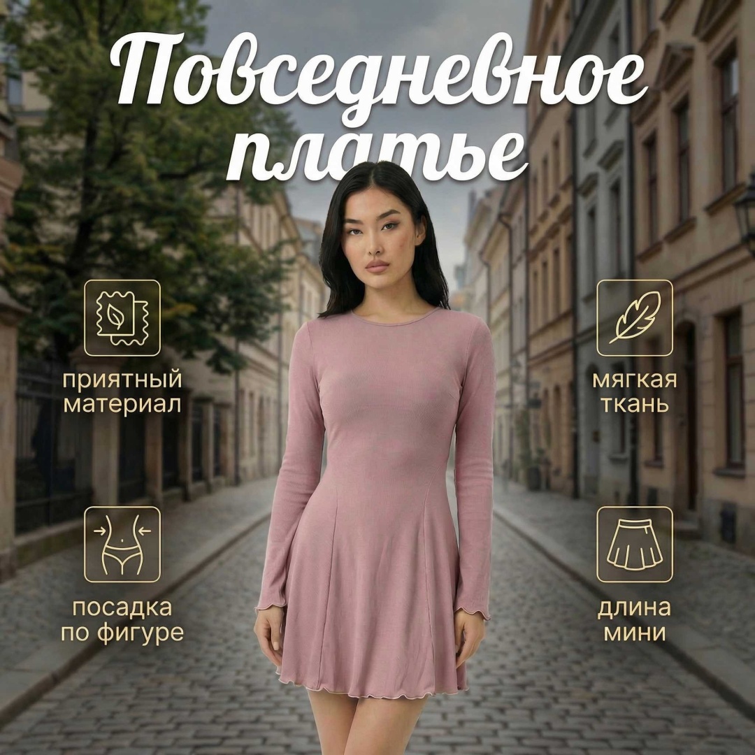 Повседневное платье HO OH светло-розовый