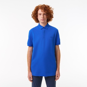 Поло LACOSTE синий, светло-синий