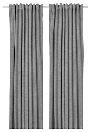 Комплект IKEA 135x250 см 2 шт, полиэстер, серый