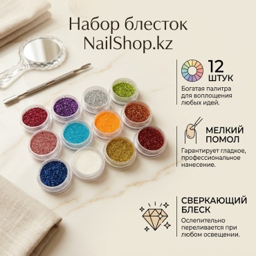 NailShop.kz блестки набор 12 шт