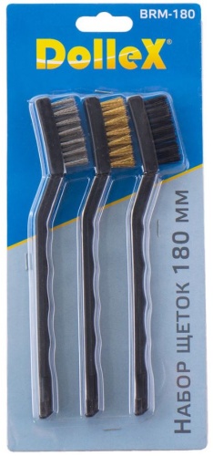 Металлическая щетка Dollex BRM180, 180 мм латунированная сталь