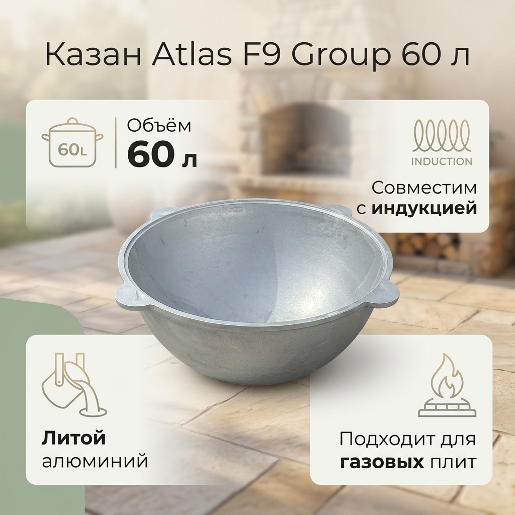 Казан Atlas 60 л, алюминий