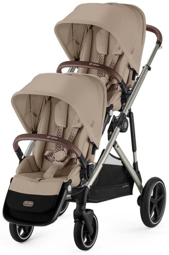 Коляска трансформер Cybex Gazelle S TPE Almond Beige для двойни\погодок, бежевый