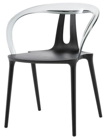 Стул ASOMi MINA, 76x49x46 см, черный, прозрачный 1 шт.