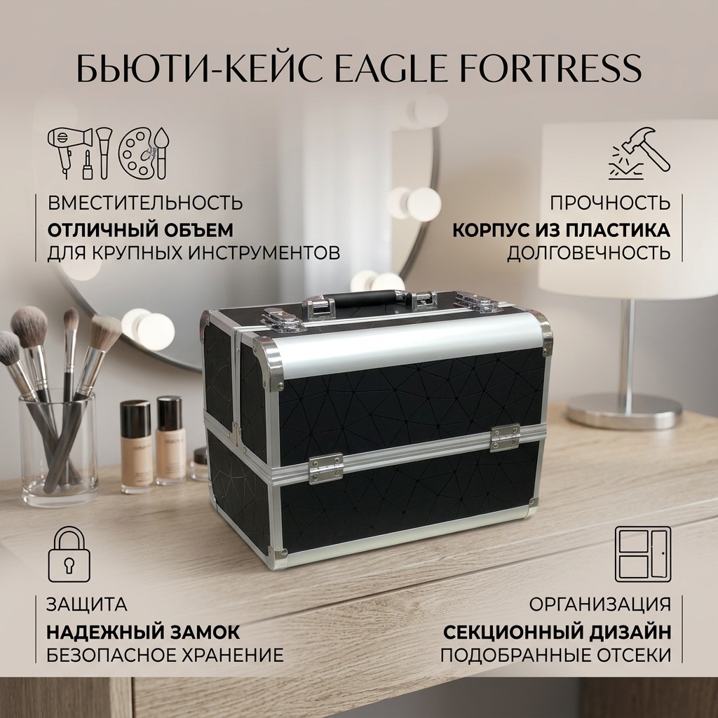 EAGLE FORTRESS бьюти кейс пластик