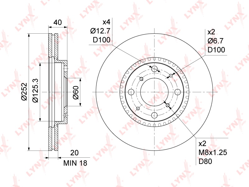 Диски LYNXauto передние BN1132