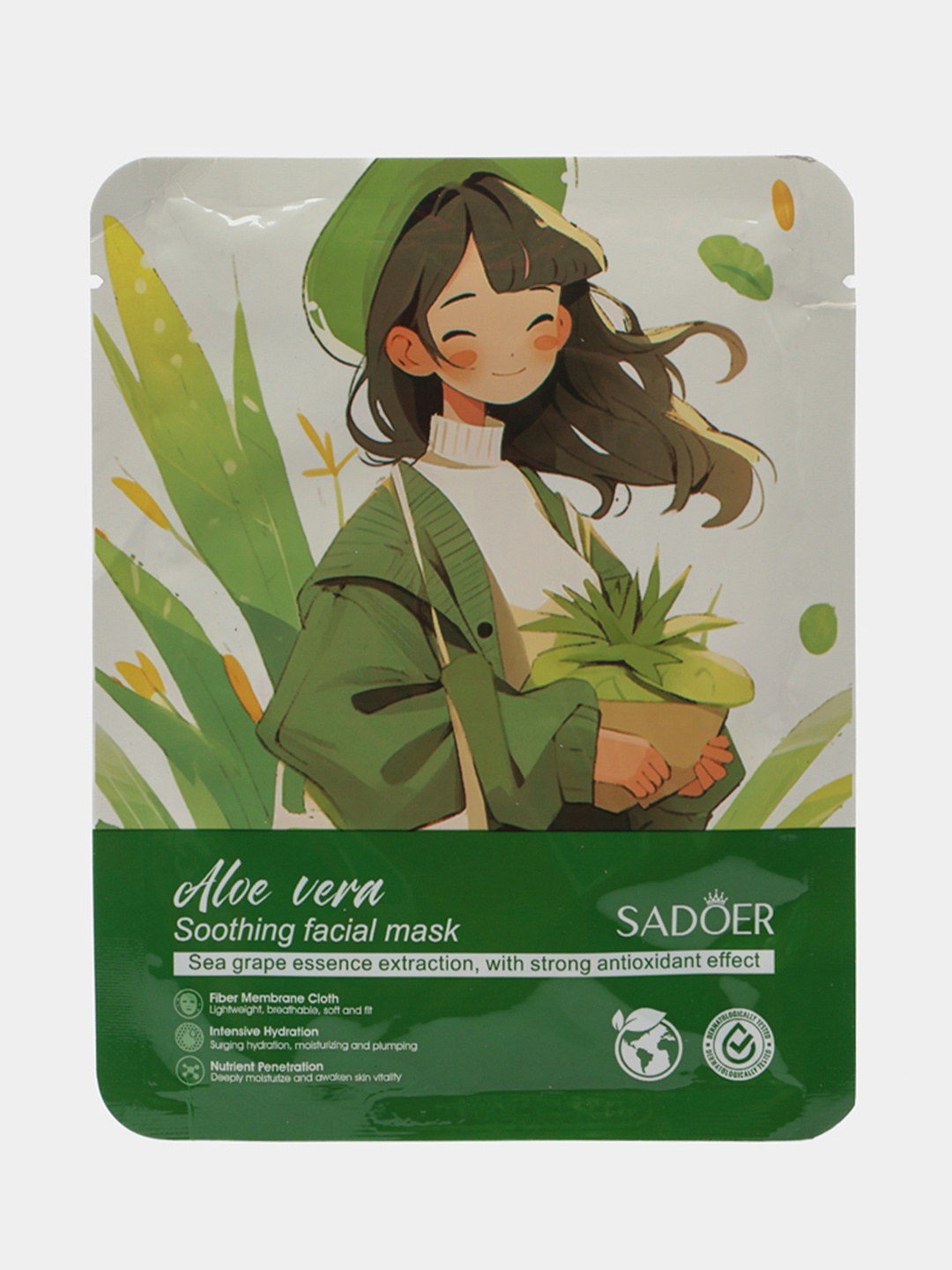 Маска для лица SADOER тканевая Aloe Vera 1 шт