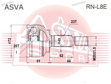 Шрус наружный RNL8E