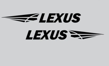 Наклейка 30342023_Крылья. LEXUS. Лексус. Пара 2 штуки. Чёрный цвет 47x6 см