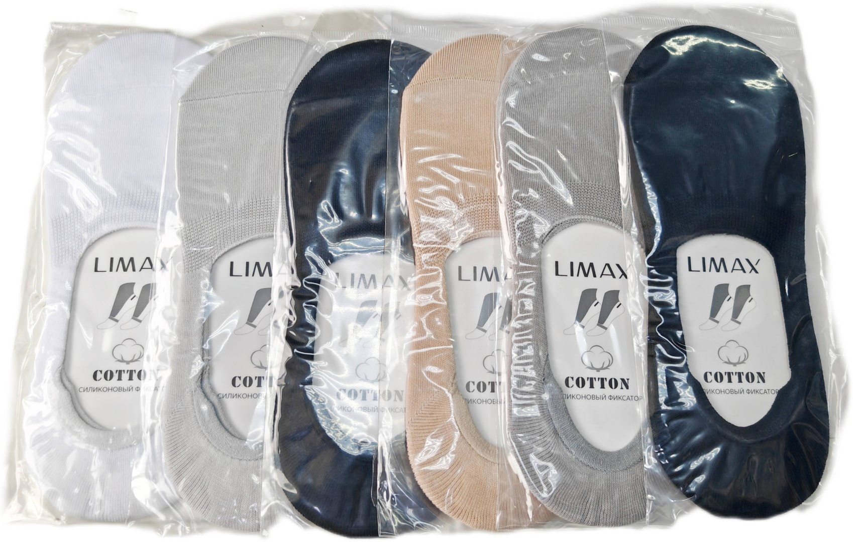 Подследники LIMAX 6 пар черный, серый, белый 36-41
