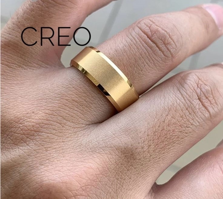 Кольцо CREO jewelry KF-183/20 размер 19 вольфрам, без вставок, золотистый