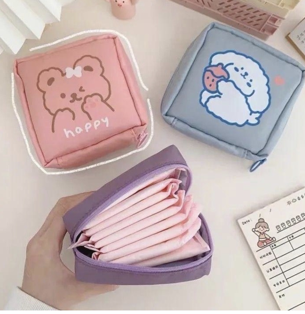 Косметичка нейлон желтый, розовый 13X13 см