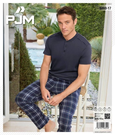 Пижама PJM HomeWear серый, темно-синий