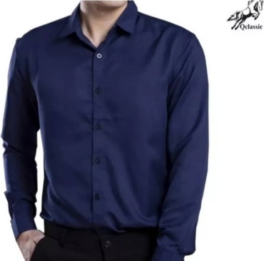 Рубашка приталенная MIGSON темно-синий