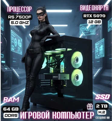 REALTECH R5 7500F / RTX 5070 12 Гб / 64 Гб / SSD 2000 Гб / Win 11