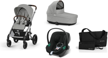 Коляска универсальная 3 в 1 Cybex 4 в 1 Balios S Lux SLV Stone Grey, серый