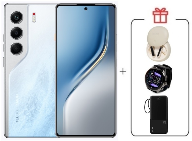 Смартфон TECNO CAMON 40 8 ГБ/256 ГБ белый + подарок