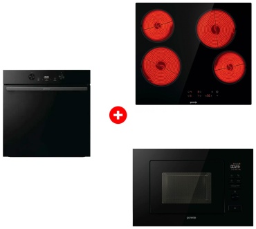 Gorenje BOS6737E05DBG черный + варочная поверхность ECT64BSCE + микроволновая печь BM201M2BG