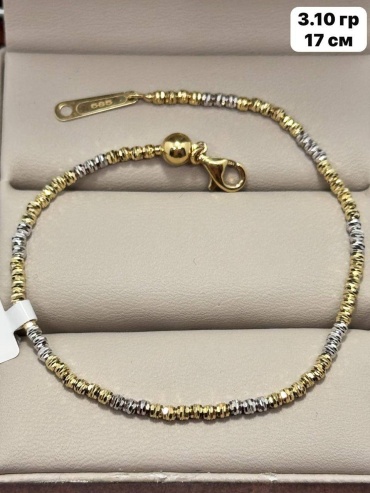 DARI GOLD 4567 длина 17 см, вес 3.1 г золото, плетение перлина