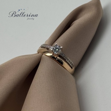 Кольцо Ballerina Jewelry B1326 размер 18 вес 1.4 г золото, фианит