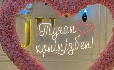Неоновая вывеска настенный Tugan kuninizben, теплый белый, холодный белый