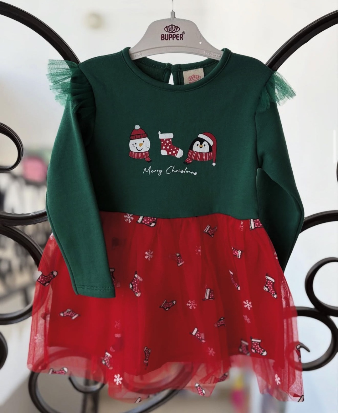 Повседневное платье Bupper Kids красный, зеленый
