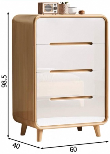Комод SD-1233, 60x40x98 см, белый, коричневый