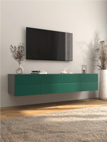 ТВ-тумба напольная LUCCI F301331D7C5EBA07, 150x30x30 см, серый, зеленый