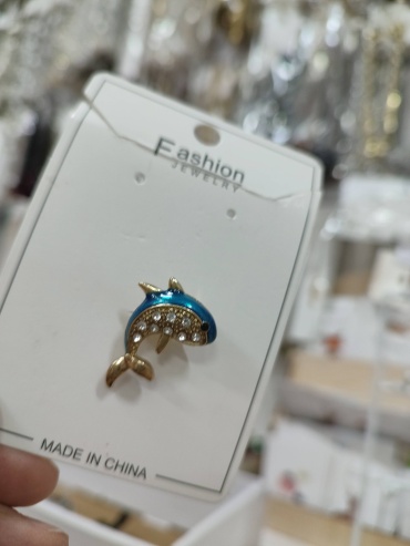 Брошь Fashion Jewellery нержавеющая сталь, эмаль