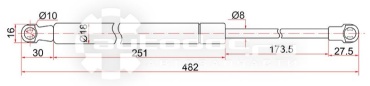 SAT ST689300W020 упор крышки багажника для Toyota Land Cruiser Prado 2009-2014 черный