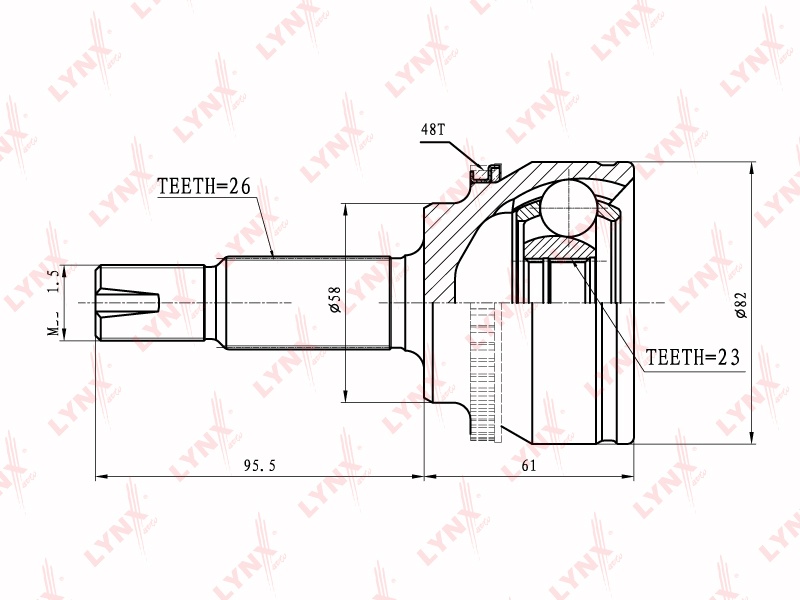 LYNXauto шрус CO7562A