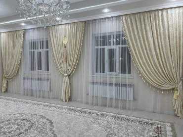 Комплект AIZERE_LUX 750x275 см 4 шт, жаккард, айвори