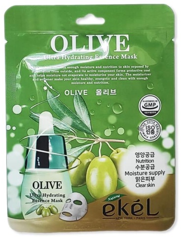 Маска для лица EKEL тканевая Olive Ultera Hydrating Essence Mask Питательный Маска с Экстрактом Оливки 10 шт 10 шт