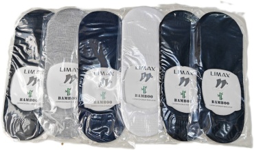 Следки LIMAX 6 пар черный, серый, белый 41-43