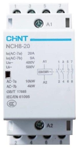 CHINT модульный контактор 20A, NCH8