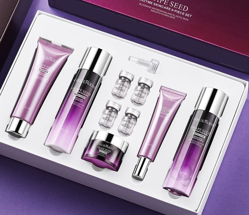 Gegemoon С экстрактом винограда 9 предметов набор по уходу за лицом унисекс