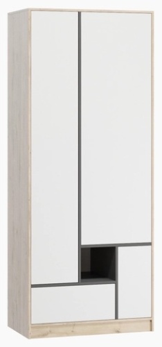 Распашной шкаф Aiba Mebel Сейн, 90x220х52 см, белый, коричневый