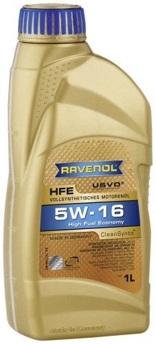 Синтетическое RAVENOL Моторное масло RAVENOL HFE 5W-16 5W-16 1 л