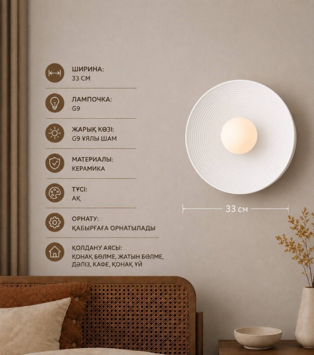 Бра настенный RRR Brand G9, белый