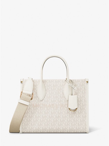 Сумка кросс-боди Michael Kors канвас слоновая кость