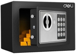 Сейф DELI ET510 ключевой, электронный замок (230х170х170 мм)