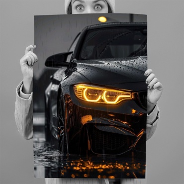 PEMIKAN CRAFT постер Автомобиль под дождем 40x60 см