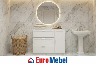 Шкаф притуалетный напольный Euromebel Скаген, 00074862, 117x42.2x95 см, белый