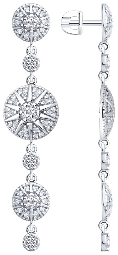 Серьги SOKOLOV EAR-SO-925-806882 вес 6.35 г серебро, фианит
