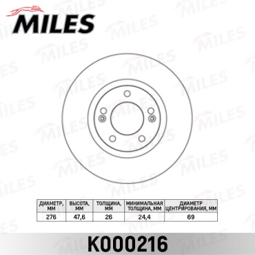 Диски MILES передние K000216