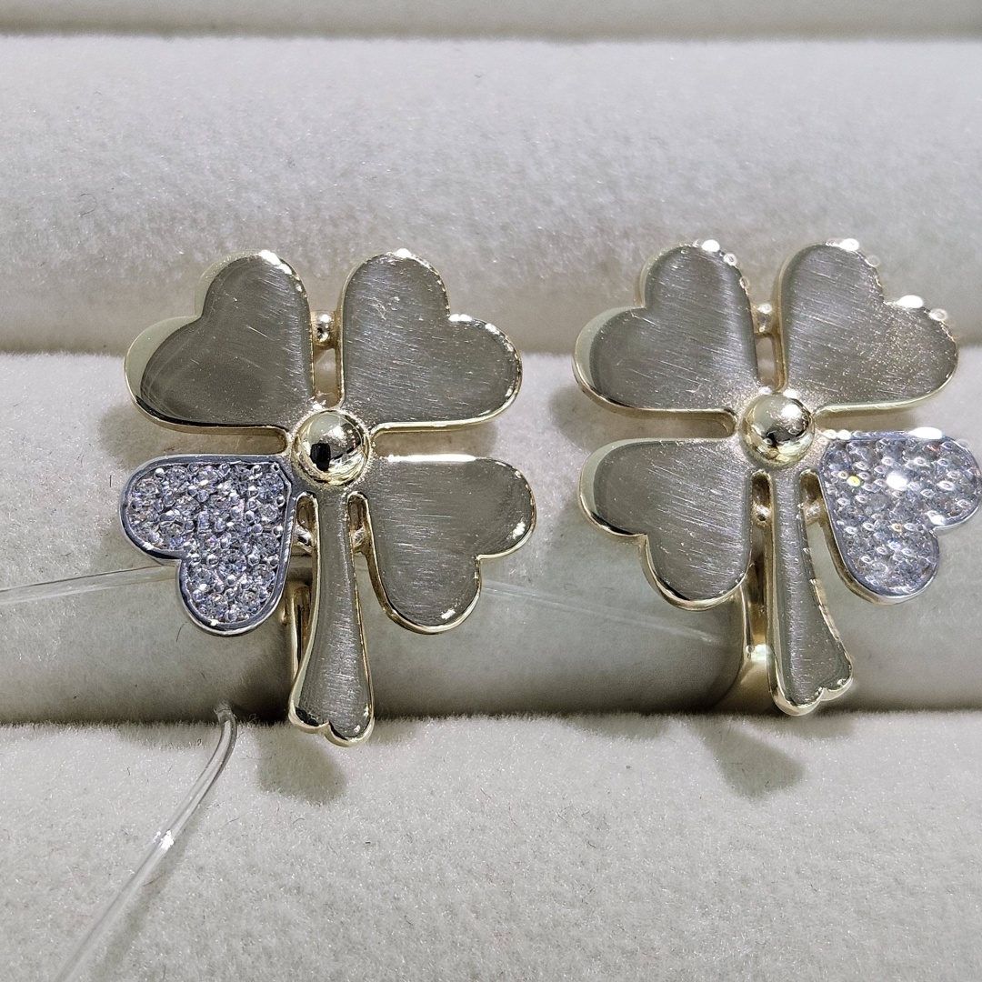 Серьги Gaukhar Jewelry GJ1214-E2 вес 4.05 г золото, фианит