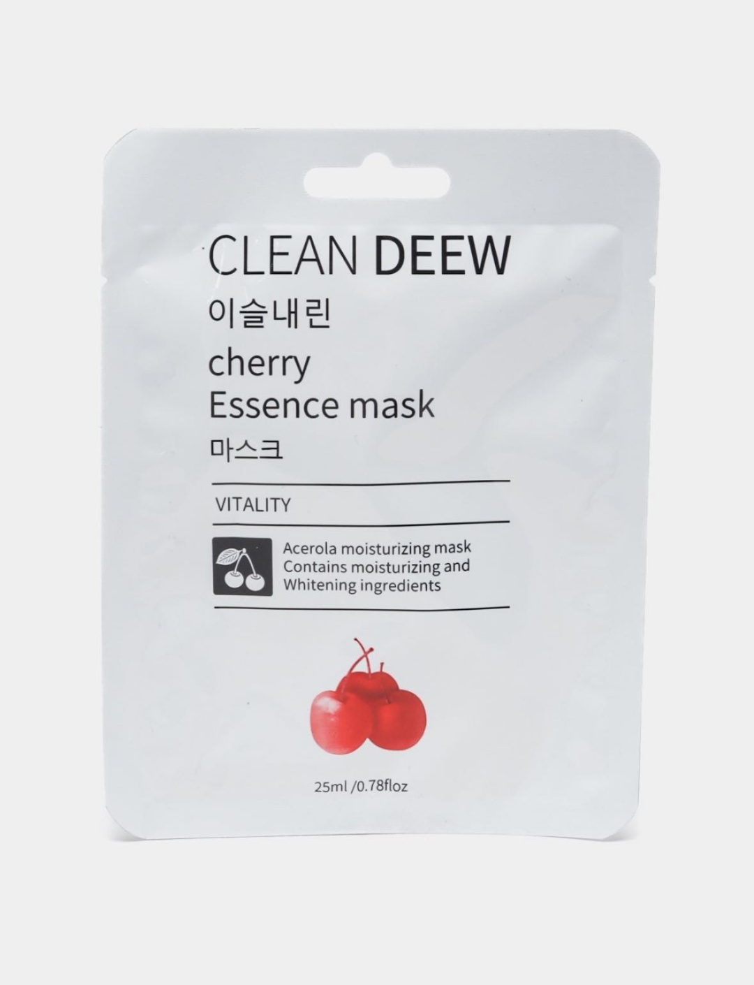 Маска для лица CLEAN DEEW тканевая Cherry Essence mask 1 шт